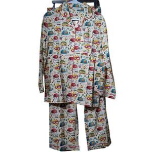 Mahogany NWT 100% Cotton 'Happy Camper' Pajamas Set Womens' Sz Medium